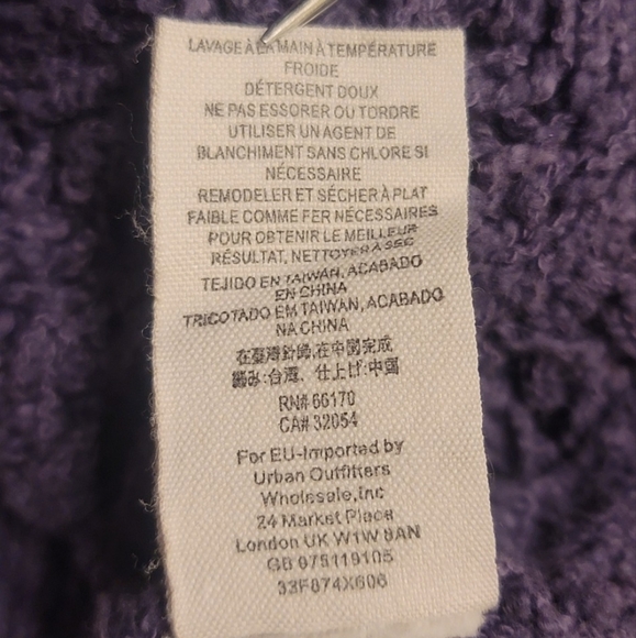 Free People Cross My Heart Pullover V Neck Sweater XS Deep Orchid Purple Raw Hem - Picture 16 of 16